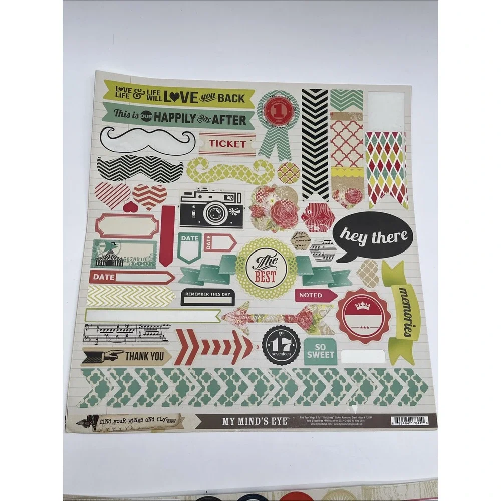 Scrapbooking Destash Lot My Minds Eye Echo Park Teresa Collins Stickers Rubons
